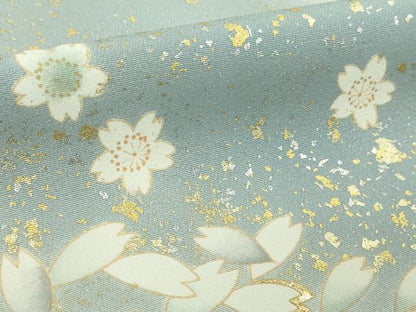 平和屋着物●極上　訪問着　舞桜　深紫色地　暈し染め　金彩　ロング丈　逸品　未使用　DZAB7729kh6