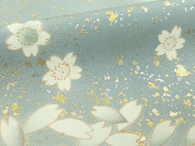 平和屋着物●極上　訪問着　舞桜　深紫色地　暈し染め　金彩　ロング丈　逸品　未使用　DZAB7729kh6