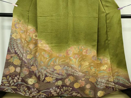平和屋本店●極上　中国三大刺繍　スワトウ刺繍　汕頭刺繍　相良刺繍　訪問着　辻が花　暈し染め　金彩　金通し地　逸品　DZAB7733kh6