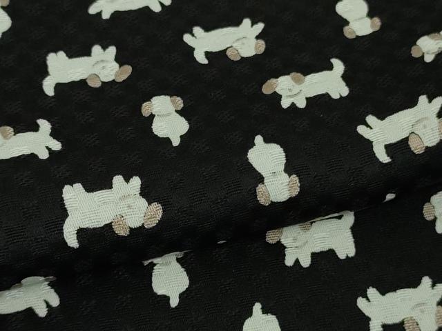 平和屋着物●極上　小紋　犬　黒地　逸品　未使用　DZAB7735kh6