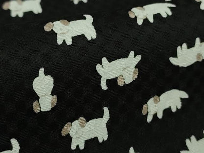 平和屋着物●極上　小紋　犬　黒地　逸品　未使用　DZAB7735kh6