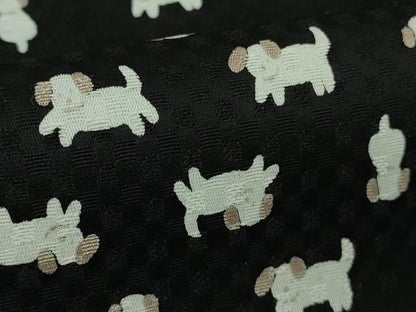 平和屋着物●極上　小紋　犬　黒地　逸品　未使用　DZAB7735kh6