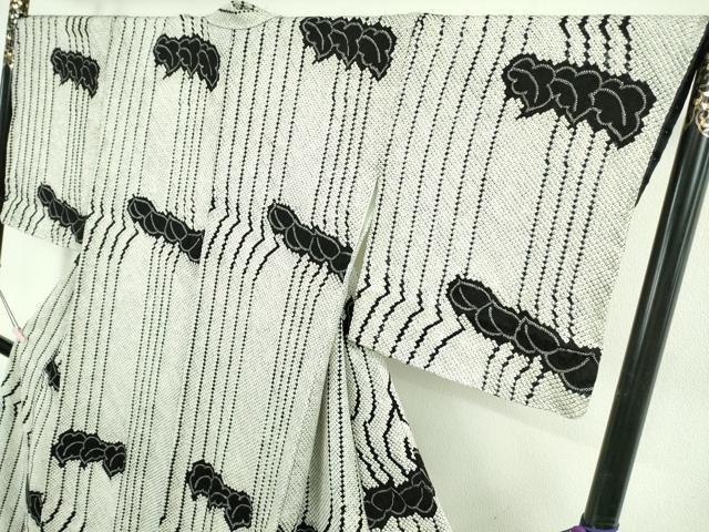 平和屋本店●極上　本疋田絞り　小紋　葉間道　逸品　未使用　DZAB7736kh6