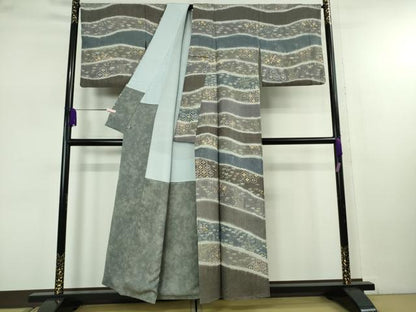 平和屋本店●極上 中国三大刺繍 スワトウ刺繍 汕頭・相良刺繍 総刺繍 訪問着 松竹梅 暈し染め 金糸 金通し地 さが美扱い 逸品　DZAB7737kh6