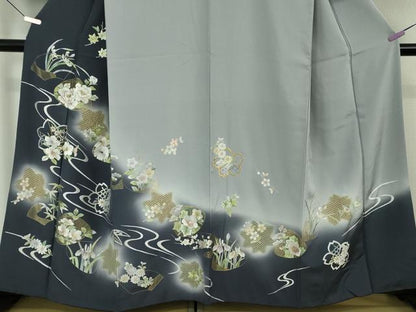 平和屋本店●極上　中国三大刺繍　スワトウ刺繍　汕頭刺繍　総刺繍　訪問着　貝合わせ草花文　暈し染め　金糸　逸品　DZAB7739kh6