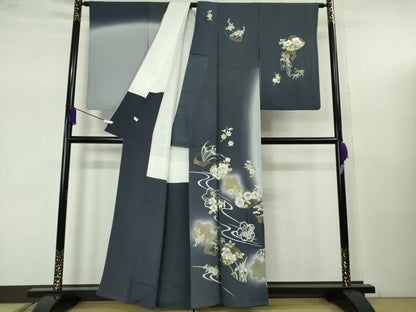 平和屋本店●極上　中国三大刺繍　スワトウ刺繍　汕頭刺繍　総刺繍　訪問着　貝合わせ草花文　暈し染め　金糸　逸品　DZAB7739kh6