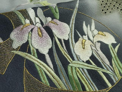 平和屋本店●極上　中国三大刺繍　スワトウ刺繍　汕頭刺繍　総刺繍　訪問着　貝合わせ草花文　暈し染め　金糸　逸品　DZAB7739kh6