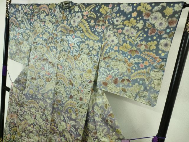 平和屋本店●極上　訪問着　辻が花　暈し染め　金通し地　逸品　DZAB7742kh6