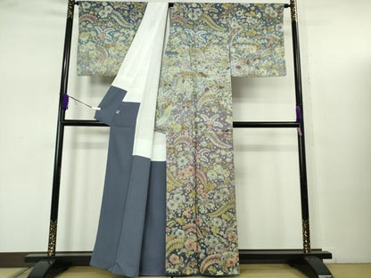 平和屋本店●極上　訪問着　辻が花　暈し染め　金通し地　逸品　DZAB7742kh6