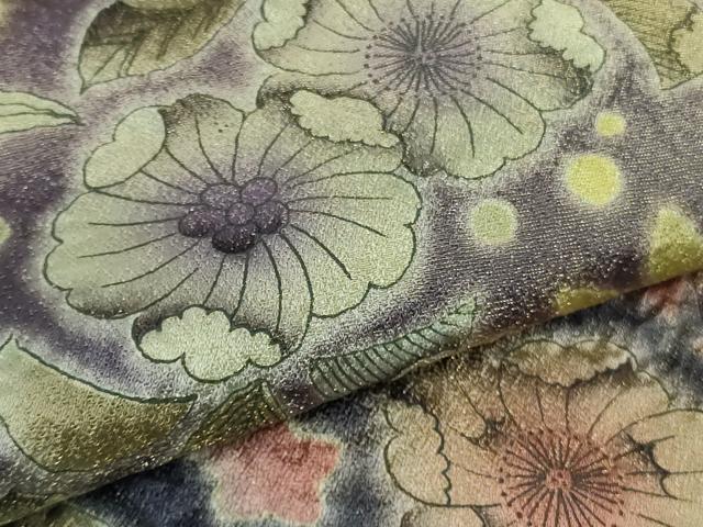 平和屋本店●極上　訪問着　辻が花　暈し染め　金通し地　逸品　DZAB7742kh6