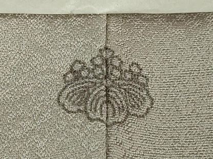 平和屋着物●極上　訪問着　駒刺繍　花唐草文　利休白茶色地　金彩　逸品　未使用　DZAB7746kh6