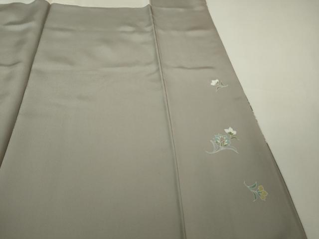 平和屋着物●極上　訪問着　駒刺繍　花唐草文　利休白茶色地　金彩　逸品　未使用　DZAB7746kh6