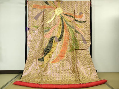 平和屋本店●極上　色打掛　和装　婚礼　結婚式　花嫁　神社挙式　レース　駒刺繍　束ね熨斗　金糸　逸品　DZAB7747kh6