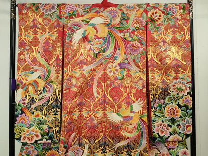 平和屋本店●極上　色打掛 和装 婚礼 結婚式 花嫁 神社挙式　相良刺繍　駒刺繍　総刺繍　鳳凰更紗花文　暈し染め　金糸　逸品　DZAB7750kh6