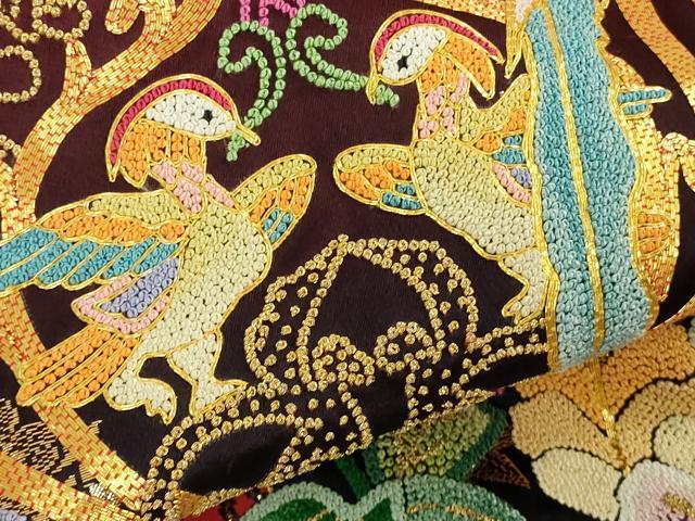 平和屋本店●極上　色打掛 和装 婚礼 結婚式 花嫁 神社挙式　相良刺繍　駒刺繍　総刺繍　鳳凰更紗花文　暈し染め　金糸　逸品　DZAB7750kh6