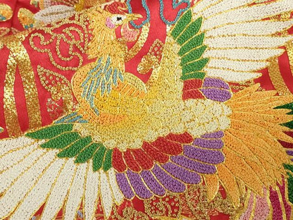 平和屋本店●極上　色打掛 和装 婚礼 結婚式 花嫁 神社挙式　相良刺繍　駒刺繍　総刺繍　鳳凰更紗花文　暈し染め　金糸　逸品　DZAB7750kh6