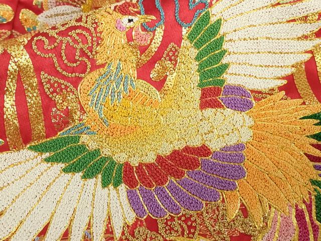 平和屋本店●極上　色打掛 和装 婚礼 結婚式 花嫁 神社挙式　相良刺繍　駒刺繍　総刺繍　鳳凰更紗花文　暈し染め　金糸　逸品　DZAB7750kh6