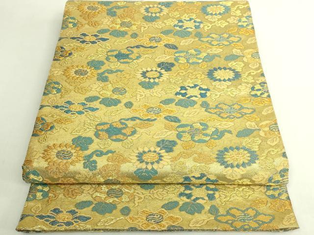 平和屋着物●極上　紋屋井関　御寮織　六通柄袋帯　草花文　金糸　逸品　DZAB7758kh6
