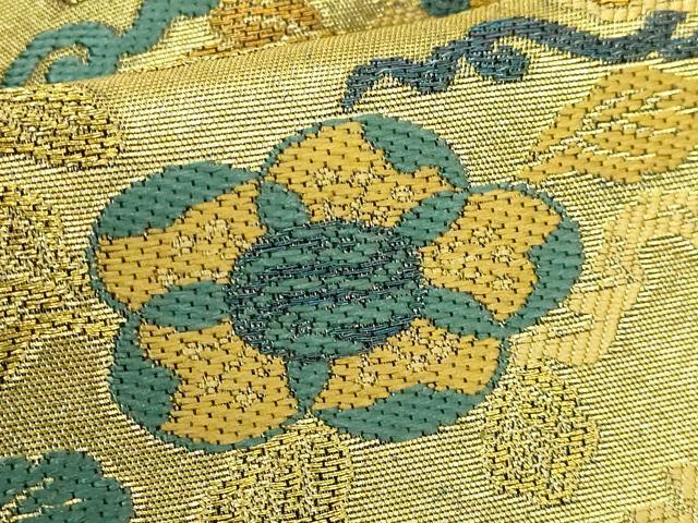 平和屋着物●極上　紋屋井関　御寮織　六通柄袋帯　草花文　金糸　逸品　DZAB7758kh6