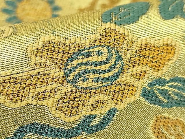 平和屋着物●極上　紋屋井関　御寮織　六通柄袋帯　草花文　金糸　逸品　DZAB7758kh6