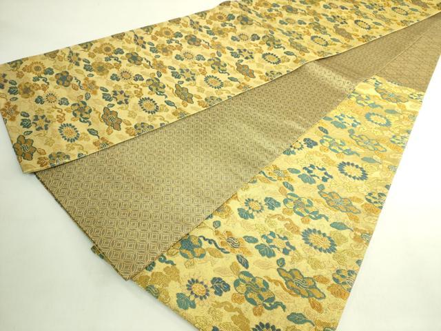 平和屋着物●極上　紋屋井関　御寮織　六通柄袋帯　草花文　金糸　逸品　DZAB7758kh6