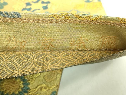 平和屋着物●極上　紋屋井関　御寮織　六通柄袋帯　草花文　金糸　逸品　DZAB7758kh6