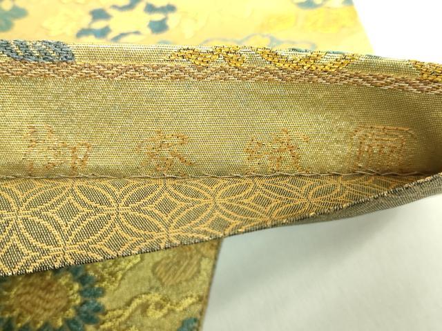 平和屋着物●極上　紋屋井関　御寮織　六通柄袋帯　草花文　金糸　逸品　DZAB7758kh6