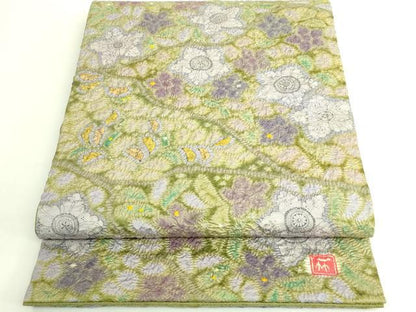 平和屋本店●極上　初代　久保田一竹　幻の辻が花　太鼓柄袋帯　逸品　DZAB7759kh6