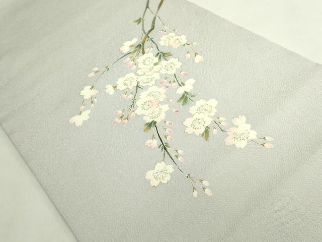 平和屋着物●極上　九寸開き名古屋帯　枝垂れ桜　潤色地　金彩　鬼しぼ縮緬　逸品　DZAB7767kh6