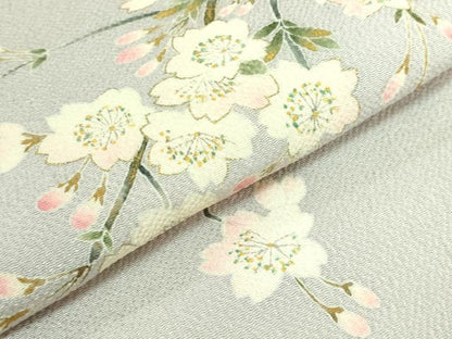 平和屋着物●極上　九寸開き名古屋帯　枝垂れ桜　潤色地　金彩　鬼しぼ縮緬　逸品　DZAB7767kh6