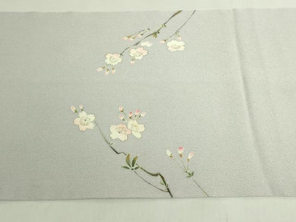 平和屋着物●極上　九寸開き名古屋帯　枝垂れ桜　潤色地　金彩　鬼しぼ縮緬　逸品　DZAB7767kh6