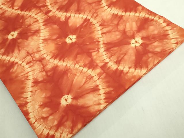 平和屋着物●極上　塩瀬　茜染　九寸開き名古屋帯　絞り　立涌文　正絹　逸品　DZAB7771kh6