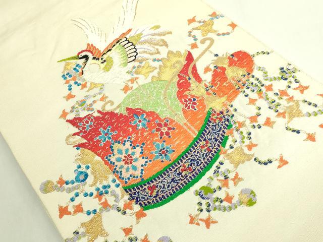 平和屋本店●極上　太鼓柄　本袋帯　龍村平蔵柄　千代乃冠　金銀糸　逸品　DZAB7775kh6