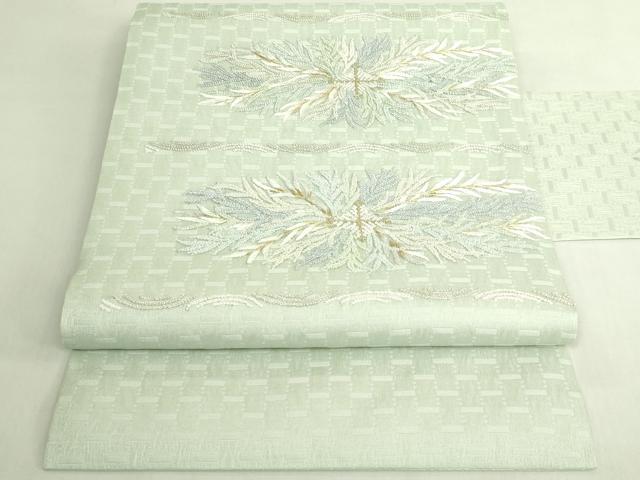 平和屋着物＊極上　夏物　中国三大刺繍　相良刺繍　総刺繍　九寸名古屋帯　菱　金糸　逸品　DZAB7778kh6