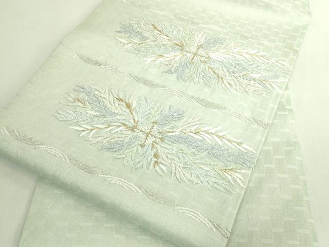 平和屋着物＊極上　夏物　中国三大刺繍　相良刺繍　総刺繍　九寸名古屋帯　菱　金糸　逸品　DZAB7778kh6