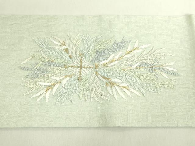 平和屋着物＊極上　夏物　中国三大刺繍　相良刺繍　総刺繍　九寸名古屋帯　菱　金糸　逸品　DZAB7778kh6