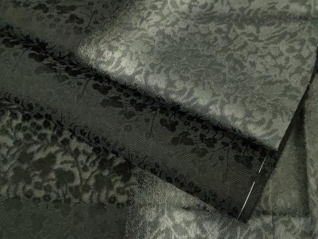 平和屋本店∞極上 長羽織　スリーシーズン　春夏秋　塵除け　花丸紋紗　暈し染め　黒地　やまと誂製　反端付き　未使用　逸品　DZAB7785kh6