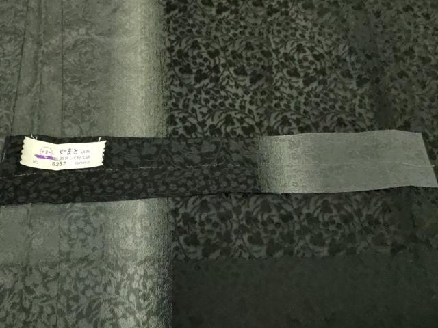 平和屋本店∞極上 長羽織　スリーシーズン　春夏秋　塵除け　花丸紋紗　暈し染め　黒地　やまと誂製　反端付き　未使用　逸品　DZAB7785kh6