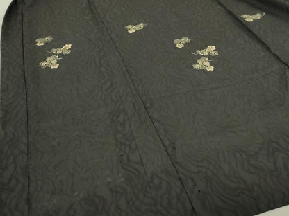 平和屋着物∞極上　長羽織　スリーシーズン　春夏秋　塵除け　印傳　紗　葡萄蔦の葉文　羽織紐付き　羊羹色地　逸品　DZAB7786kh6