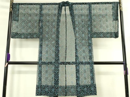 平和屋本店∞極上 長羽織 スリーシーズン 春夏秋 塵除け ロング丈 BANKANわものや オーガンジー 刺繍 レース 暈し染め 逸品 DZAB7789kh6
