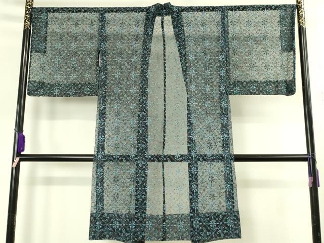 平和屋本店∞極上 長羽織 スリーシーズン 春夏秋 塵除け ロング丈 BANKANわものや オーガンジー 刺繍 レース 暈し染め 逸品 DZAB7789kh6
