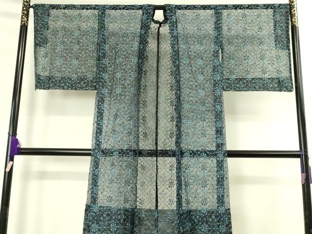 平和屋本店∞極上 長羽織 スリーシーズン 春夏秋 塵除け ロング丈 BANKANわものや オーガンジー 刺繍 レース 暈し染め 逸品 DZAB7789kh6