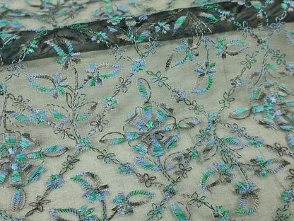 平和屋本店∞極上 長羽織 スリーシーズン 春夏秋 塵除け ロング丈 BANKANわものや オーガンジー 刺繍 レース 暈し染め 逸品 DZAB7789kh6