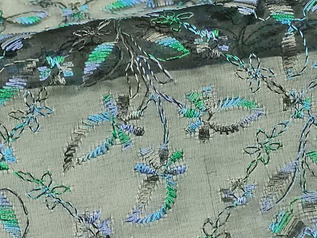 平和屋本店∞極上 長羽織 スリーシーズン 春夏秋 塵除け ロング丈 BANKANわものや オーガンジー 刺繍 レース 暈し染め 逸品 DZAB7789kh6