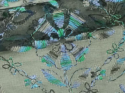 平和屋本店∞極上 長羽織 スリーシーズン 春夏秋 塵除け ロング丈 BANKANわものや オーガンジー 刺繍 レース 暈し染め 逸品 DZAB7789kh6