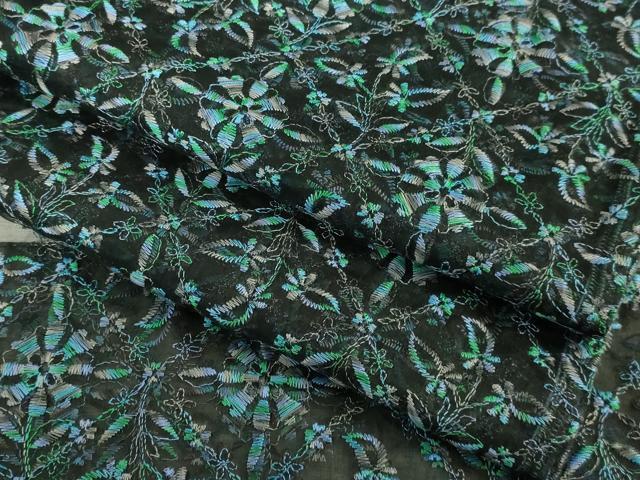 平和屋本店∞極上 長羽織 スリーシーズン 春夏秋 塵除け ロング丈 BANKANわものや オーガンジー 刺繍 レース 暈し染め 逸品 DZAB7789kh6