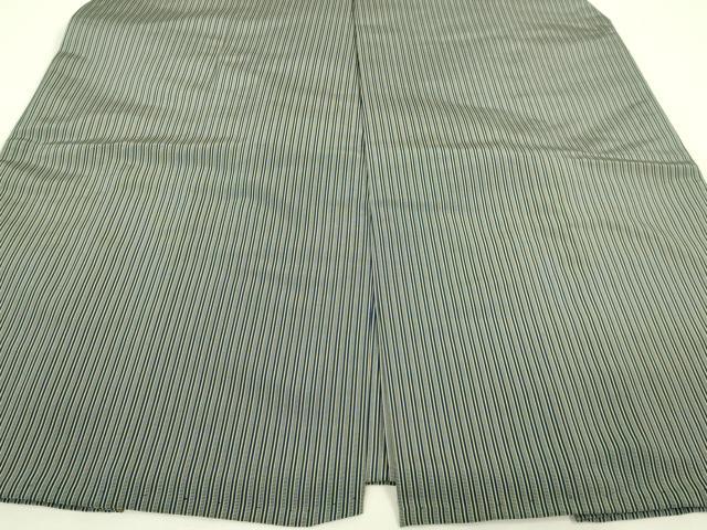 平和屋本店●極上　男性　人間国宝　甲田綏郎　精好仙台平　馬乗り袴　縞　反端付き　逸品　DZAB7800kh6