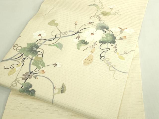 平和屋着物＊極上　夏物　九寸名古屋帯　瓢箪蔦の葉文　逸品　DZAB7803kh6