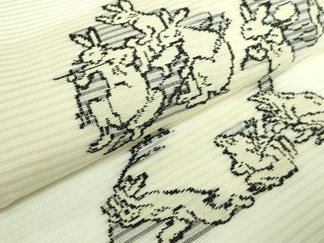 平和屋着物＊極上　夏物　九寸名古屋帯　鳥獣戯画　逸品　未使用　DZAB7805kh6