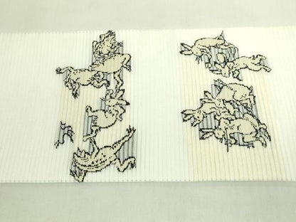 平和屋着物＊極上　夏物　九寸名古屋帯　鳥獣戯画　逸品　未使用　DZAB7805kh6